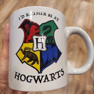 Harry Potter "I'd Rather Be At Hogwarts" 20 Oz Ceramic Coffee Mug White
